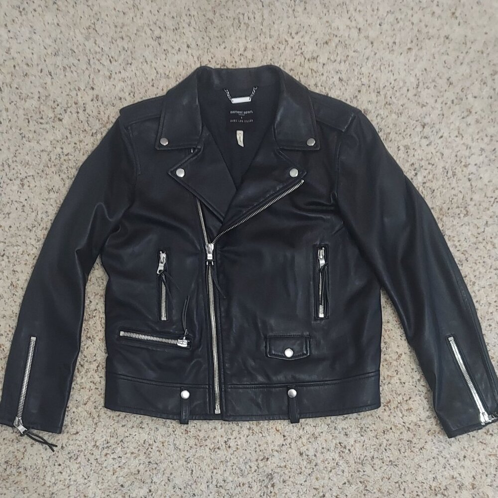 Lamb Leather Bikers Jacket Women Jrs. M, Ernest Sewn x AVEC LES FILLES